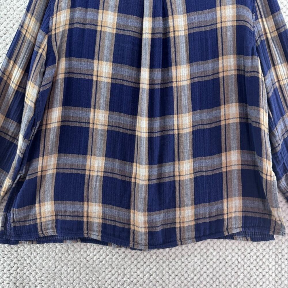 aerie Plaid Flannel Shirt Womens M Blue 90s Grunge Cabincore Outdoors - Picture 9 of 13